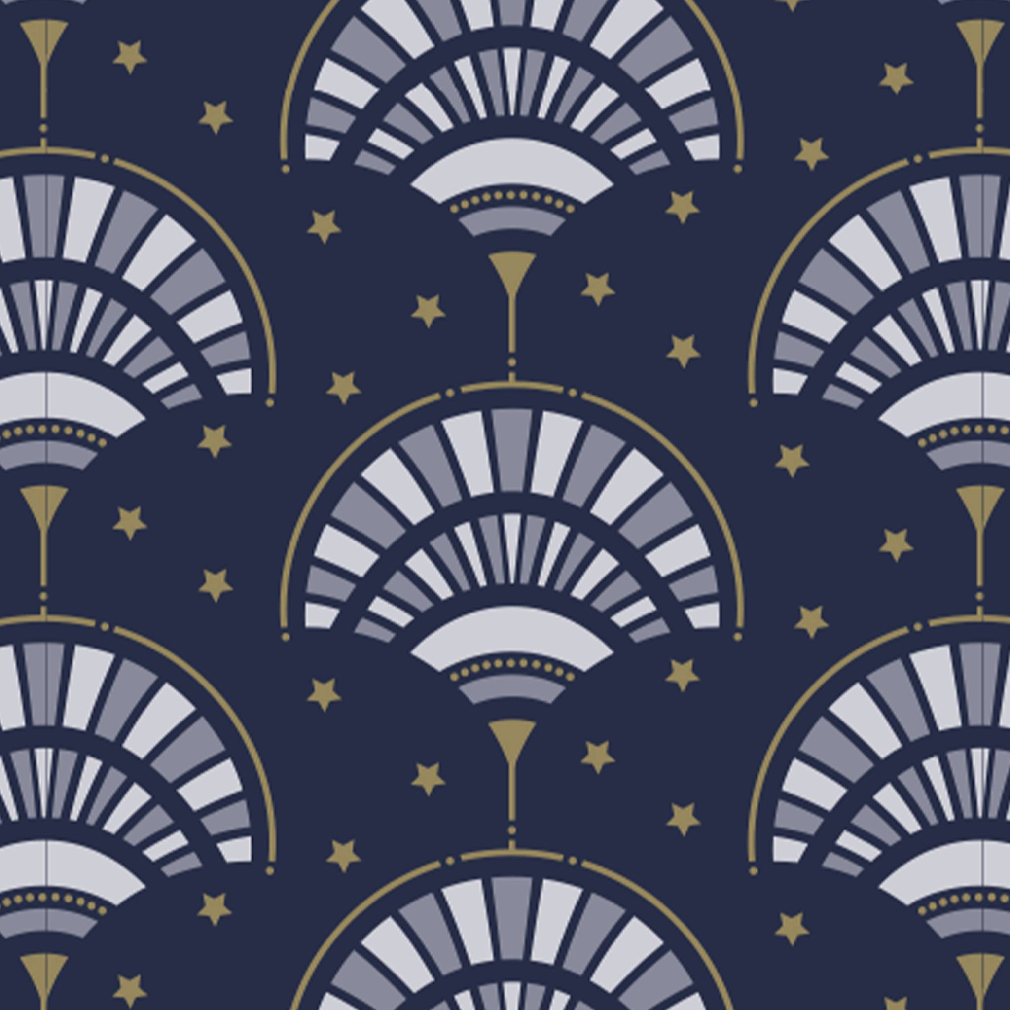 Clairefontaine Geschenkpapier, Tiny Rolls, 50x0,35m, Fächer, Blau Blau 223915C