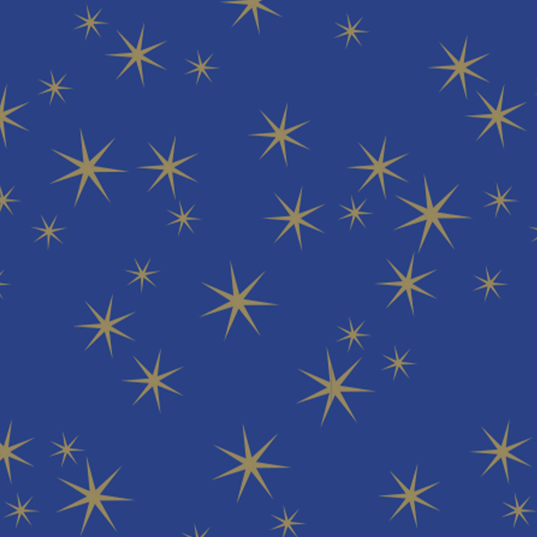 Clairefontaine Geschenkpapier, Tiny Rolls, 50x0,35m, Sterne, Gold Blau 223916C