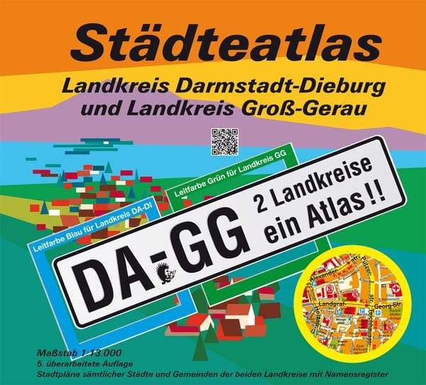 Städteatlas Landkreis Darmstadt-Dieburg und Landkreis Groß-Gerau 1:13 000