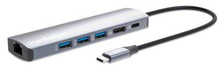 MANHATTAN USB-C PD 6-in-1 4K Dockingstation / Multiport-Hub Eingabe / Ausgabe Hub