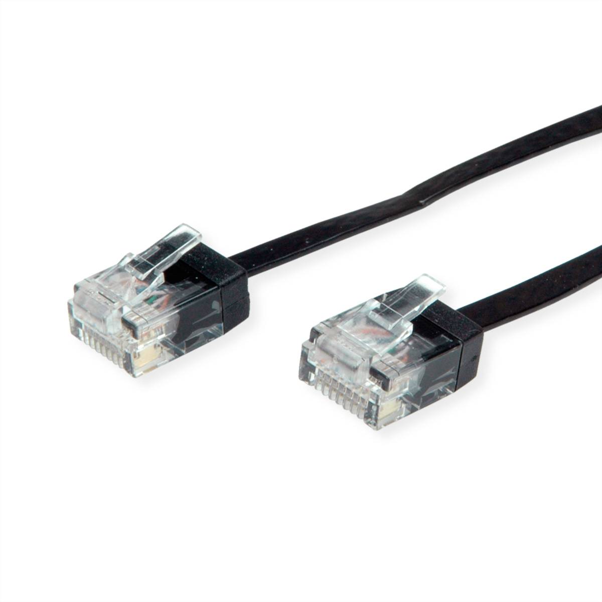 ROLINE - UTP Patchkabel Kat6A/Kl.EA Ultraflach schwarz 0.5m - UTP