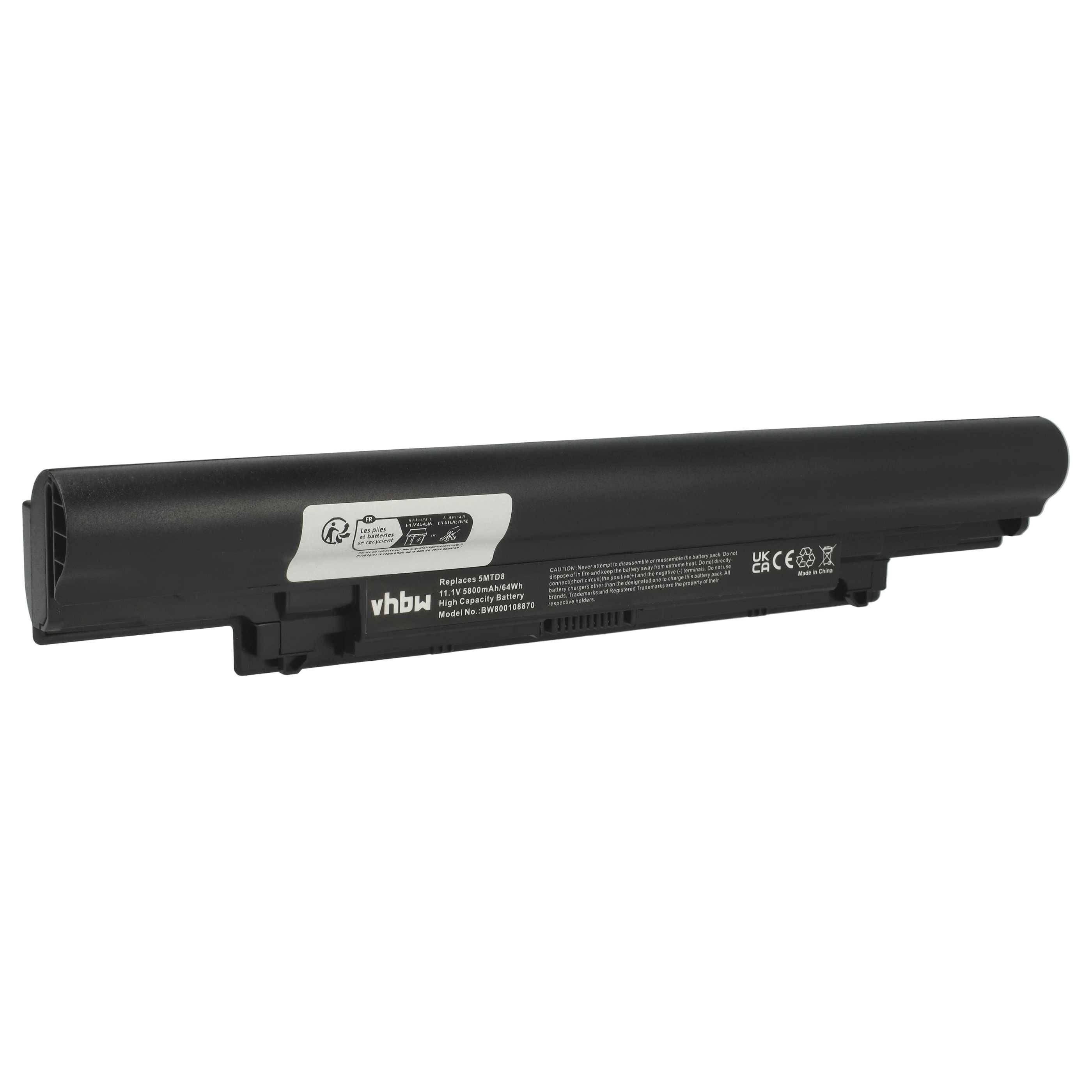 vhbw 1x Akku kompatibel mit Dell Vostro V131 Notebook (5800 mAh, 11,1 V, Li-Ion)