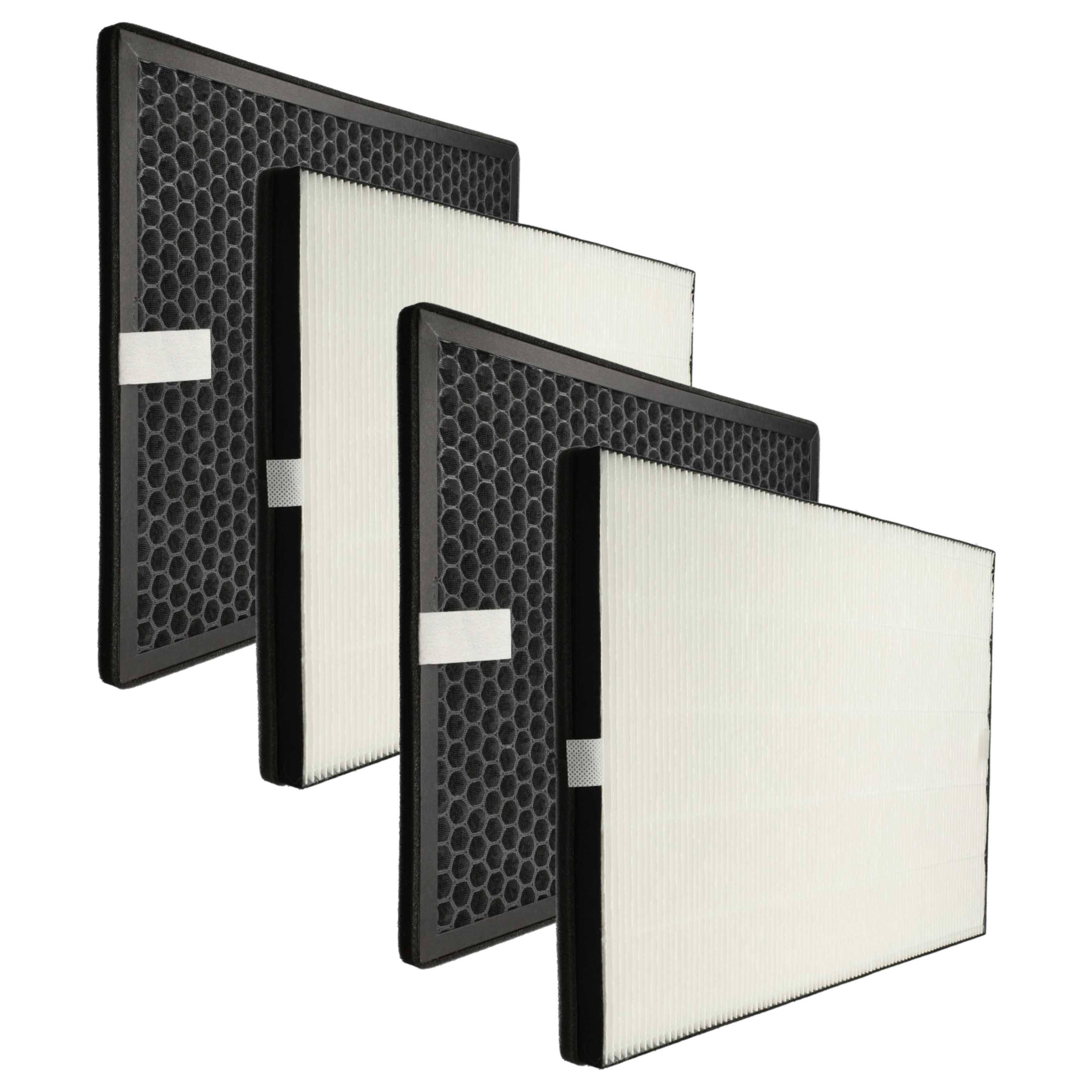 vhbw 4-teiliges Filter-Set kompatibel mit Philips AC1214, AC1215, AC1217, AC1214/10 Luftreiniger - HEPA-Filter, Aktivkohlefilter