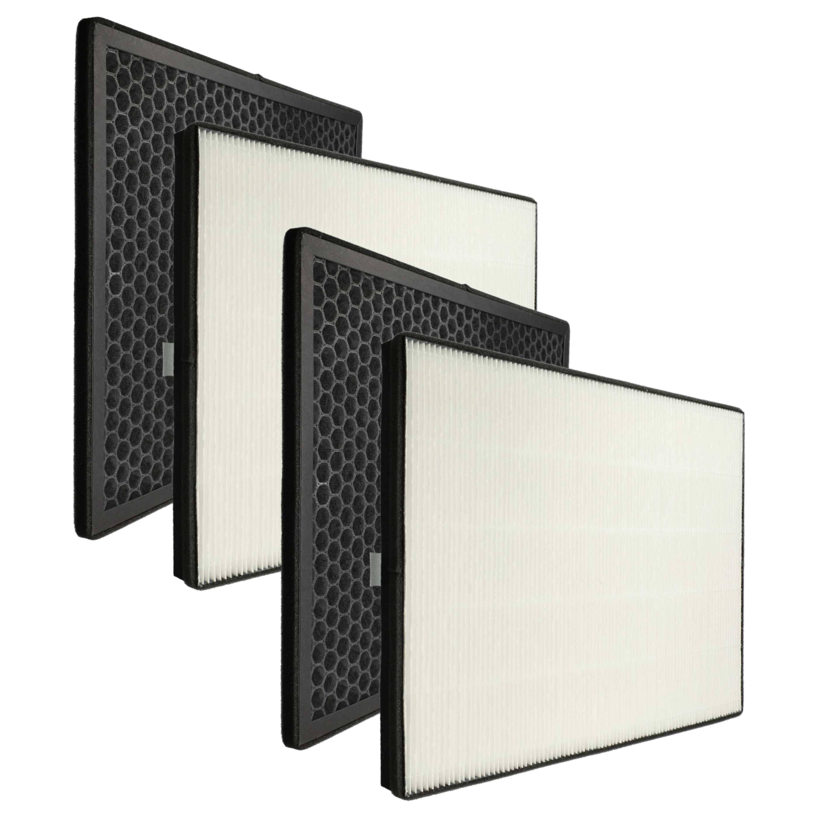 vhbw 4-teiliges Filter-Set Ersatz für NanoProtect FY1413/30, NanoProtect FY1410/30 für Luftreiniger - HEPA-Filter, Aktivkohlefilter