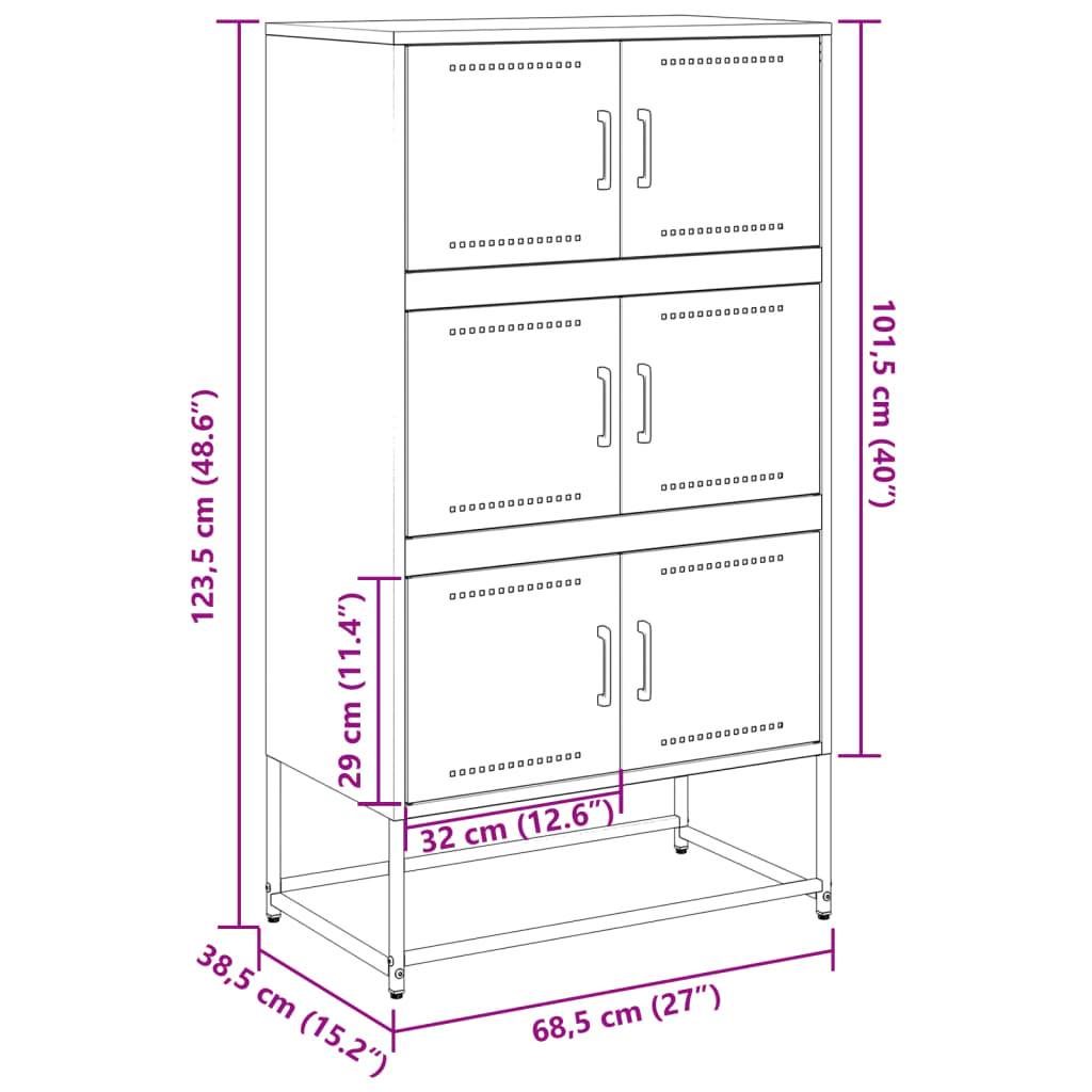 vidaXL Sideboard Anthrazit 68,5x38,5x123,5 cm Stahl