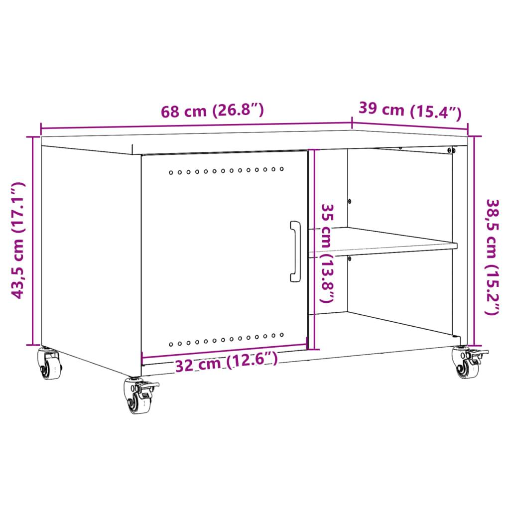 vidaXL TV-Schrank Rosa 68x39x43,5 cm Stahl