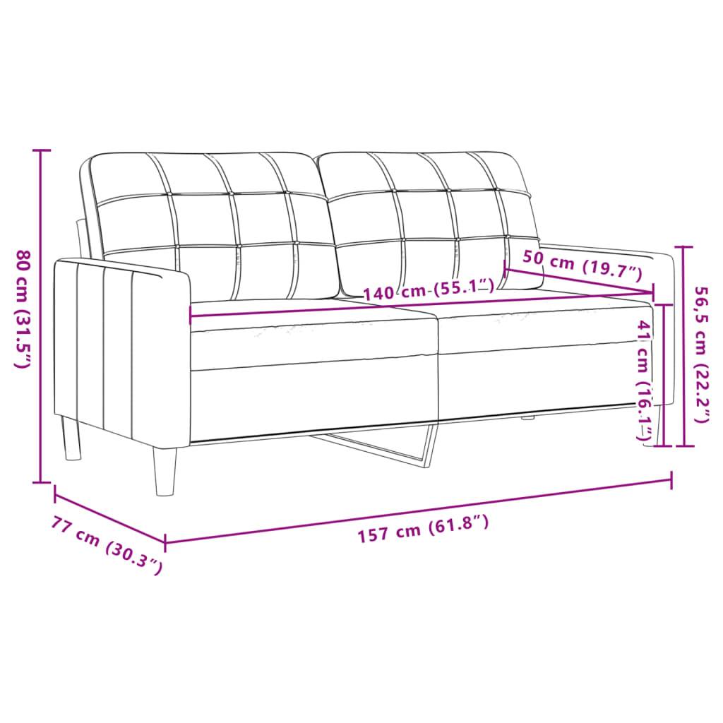 vidaXL 2-Sitzer-Sofa Dunkelgrau 140 cm Samt