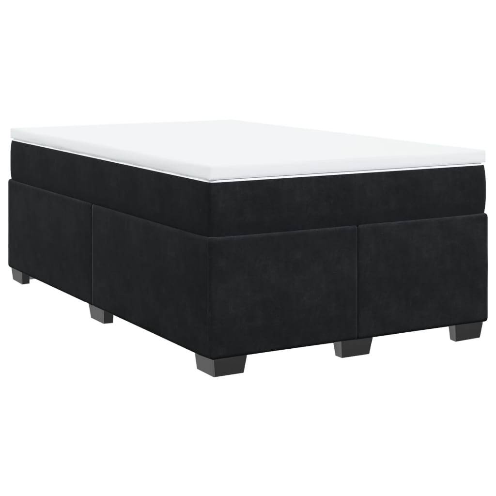 vidaXL Boxspringbett mit Matratze Schwarz 120x200 cm Samt