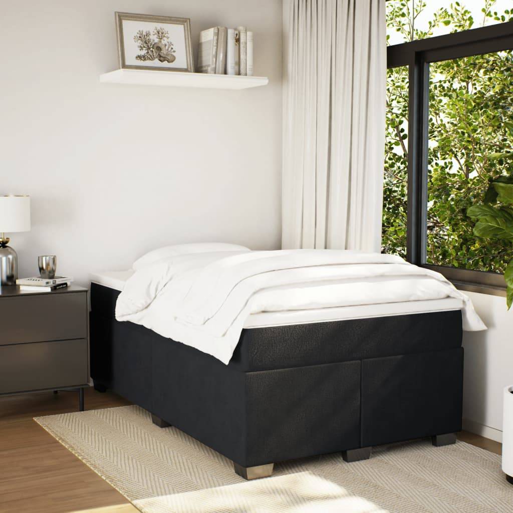 vidaXL Boxspringbett mit Matratze Schwarz 120x200 cm Samt