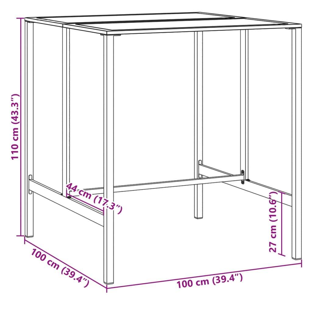 vidaXL 7-tlg. Gartenbar-Set Schwarz Pulverbeschichteter Stahl