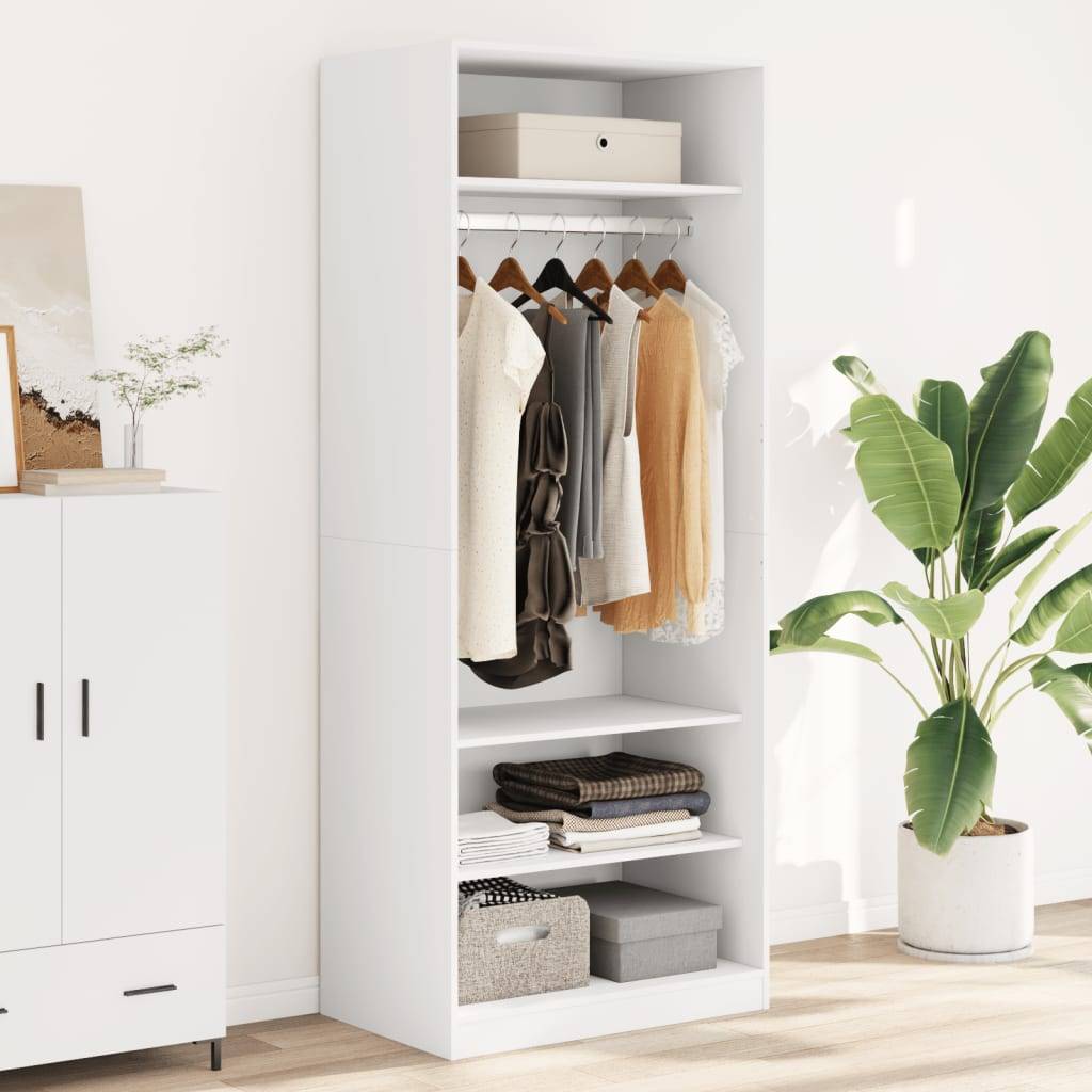 vidaXL Kleiderschrank Weiß 80x50x200 cm Holzwerkstoff