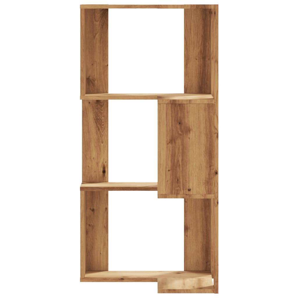 vidaXL Eck-Bücherregal 3 Böden Artisan-Eiche 50x50x102cm Holzwerkstoff