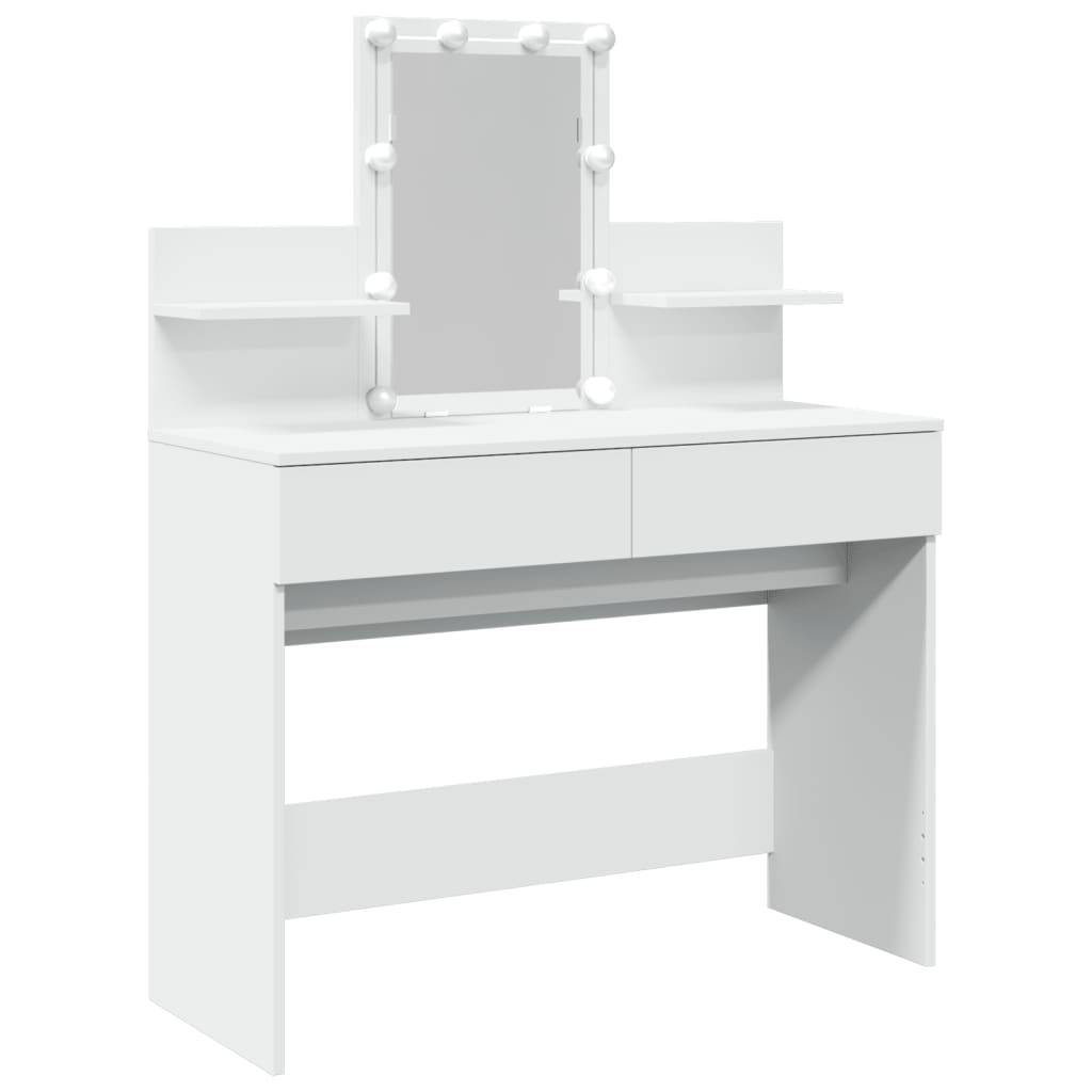 vidaXL Schminktisch mit LED-Beleuchtung Weiß 100x40x130 cm