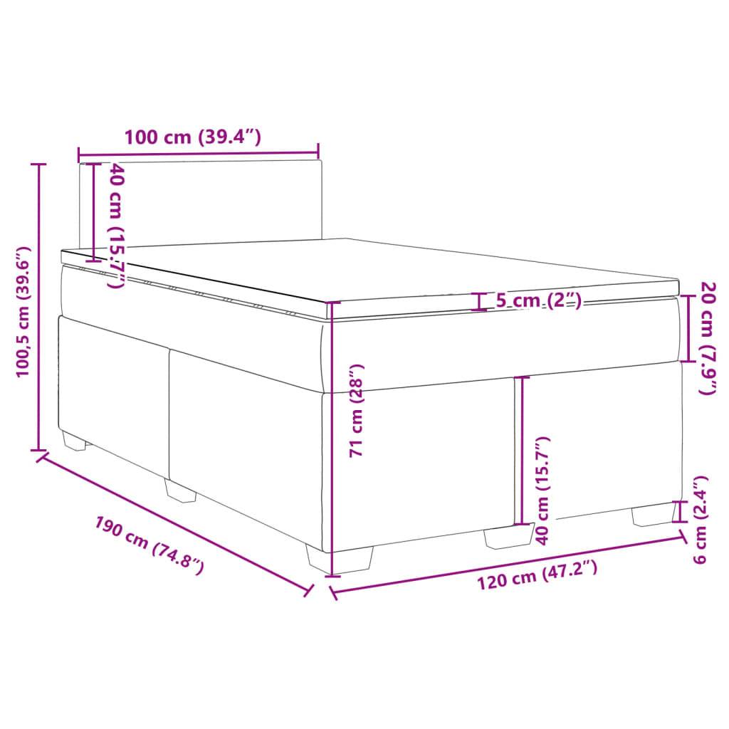 vidaXL Boxspringbett mit Matratze Hellgrau 120x190 cm Stoff