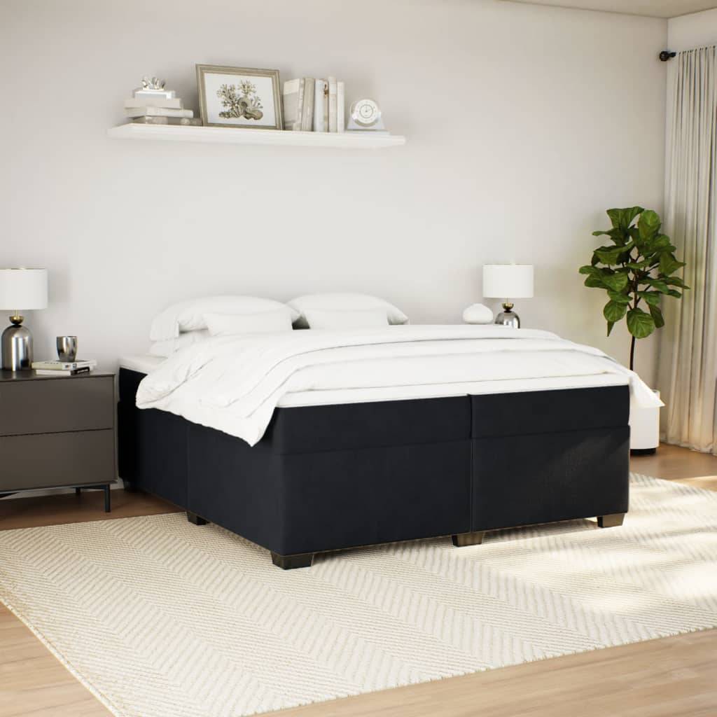vidaXL Boxspringbett mit Matratze Schwarz 200x200 cm Samt