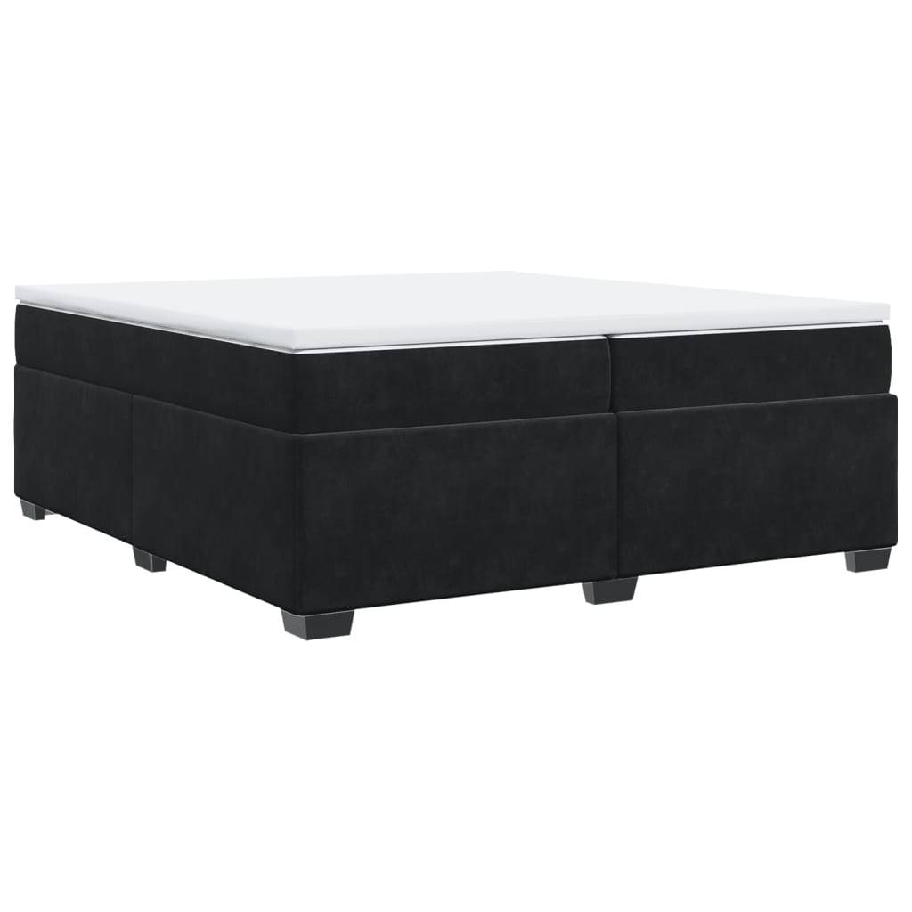 vidaXL Boxspringbett mit Matratze Schwarz 200x200 cm Samt