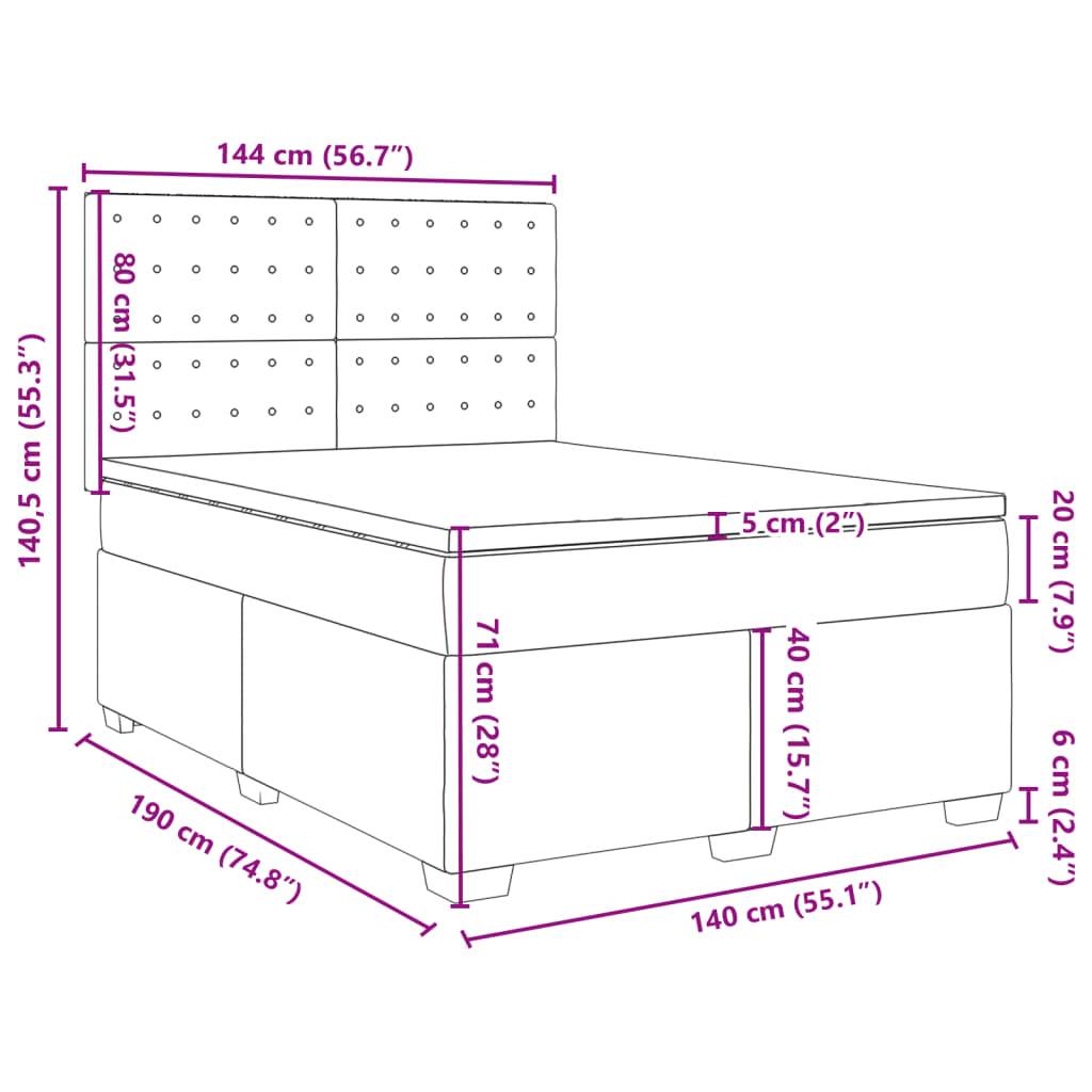 vidaXL Boxspringbett mit Matratze Weiß 140x190 cm Kunstleder