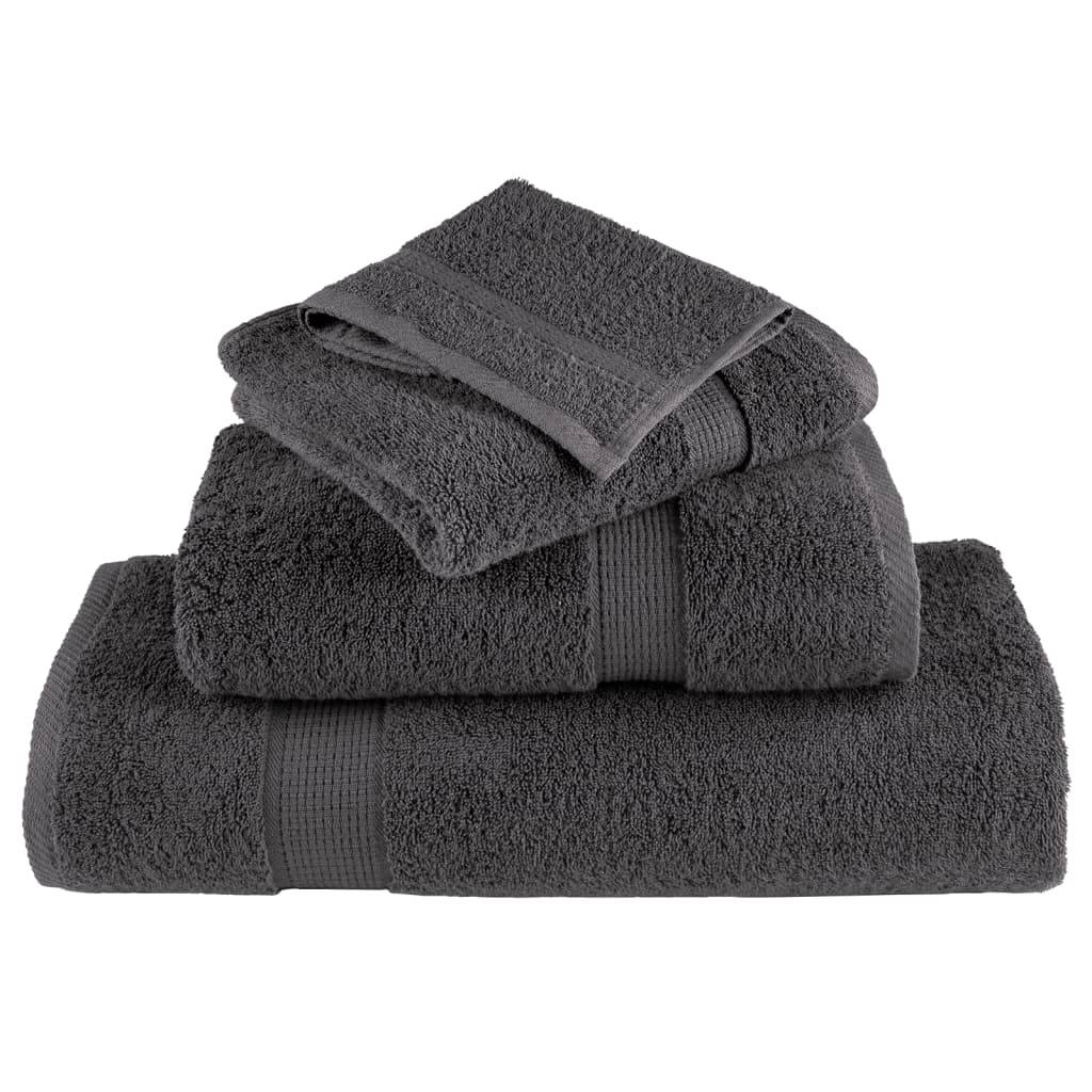 vidaXL Premium-Gästetücher SOLUND 2 Stk. Anthrazit 30x50 cm 600 g/m²