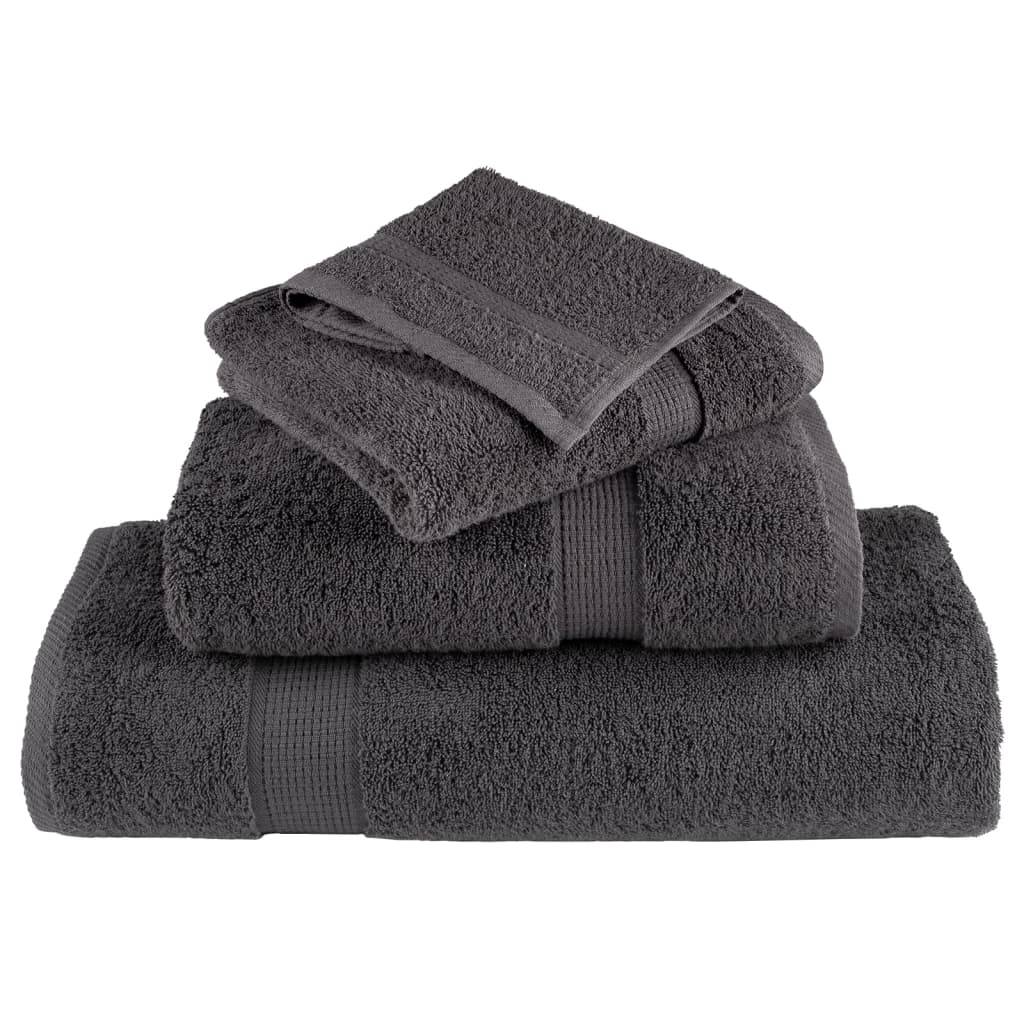 vidaXL Premium-Duschtücher SOLUND 2 Stk. Anthrazit 70x140 cm 600 g/m²