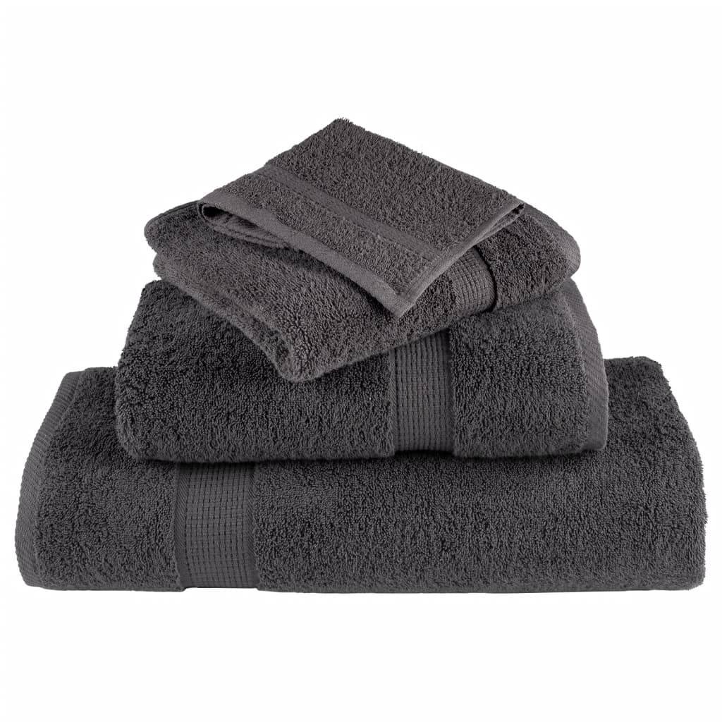 vidaXL Premium-Badetücher SOLUND 2 Stk. Anthrazit 100x150 cm 600 g/m²