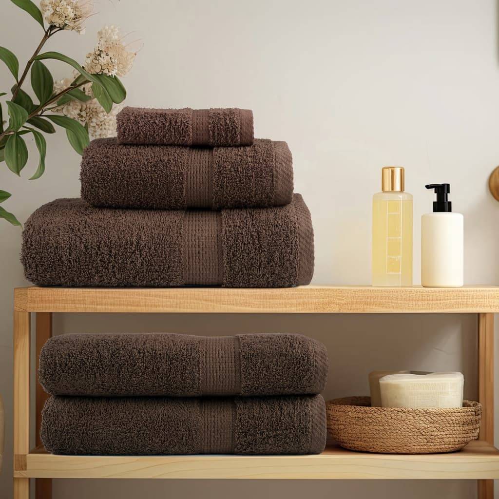 vidaXL Premium-Handtücher SOLUND 2 Stk. Braun 50x100 cm 600 g/m²