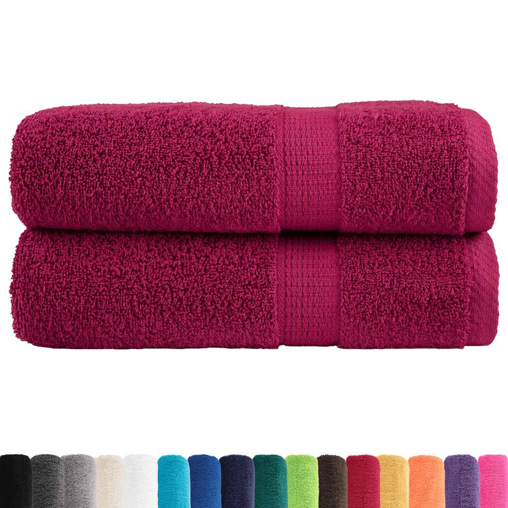 vidaXL Premium-Handtücher SOLUND 2 Stk. Bordeaux 50x100 cm 600 g/m²