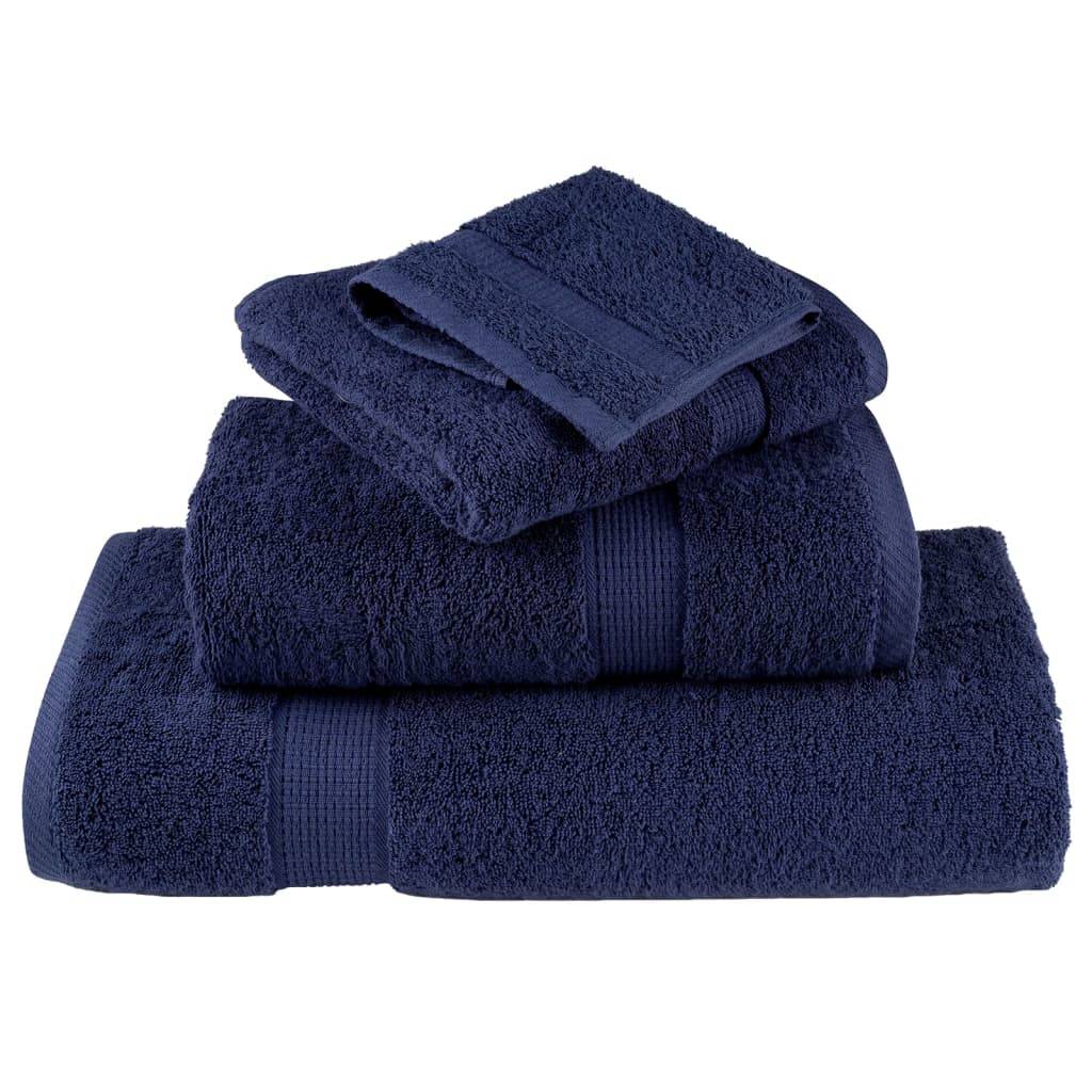 vidaXL Premium-Duschtücher SOLUND 10 Stk. Marineblau 70x140cm 600 g/m²