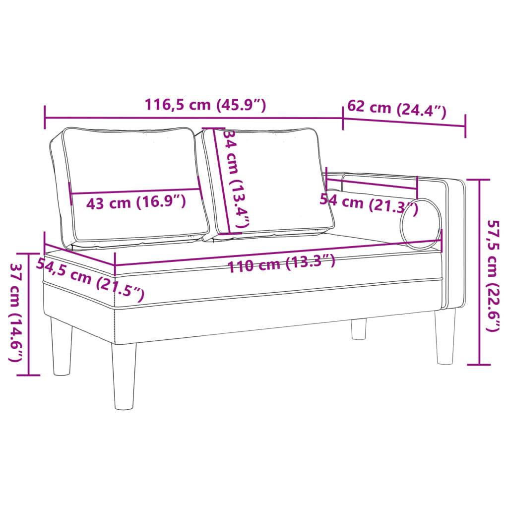 vidaXL Chaiselongue mit Kissen Cappuccino Kunstleder