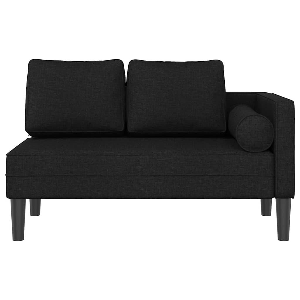 vidaXL Chaiselongue mit Kissen Schwarz Stoff