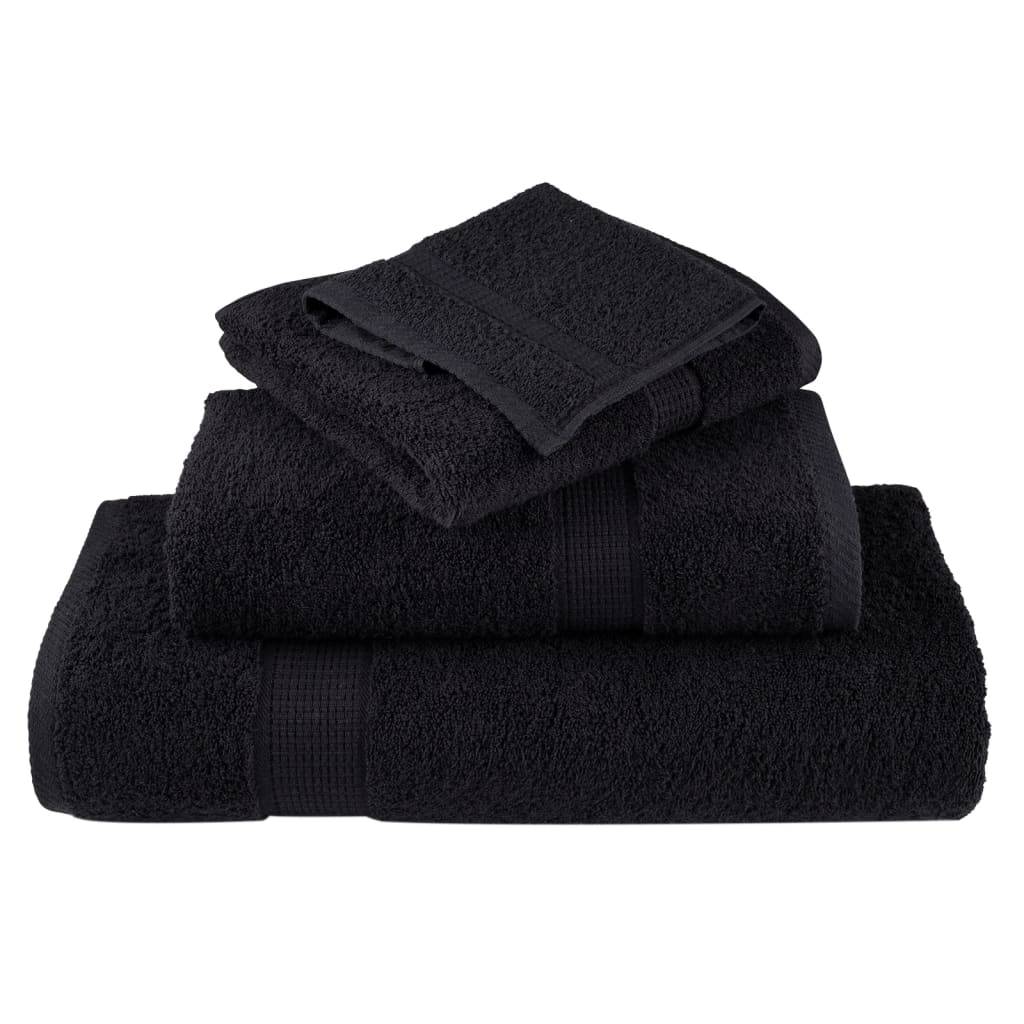 vidaXL Premium-Gästetücher SOLUND 2 Stk. Schwarz 30x50 cm 600 g/m²