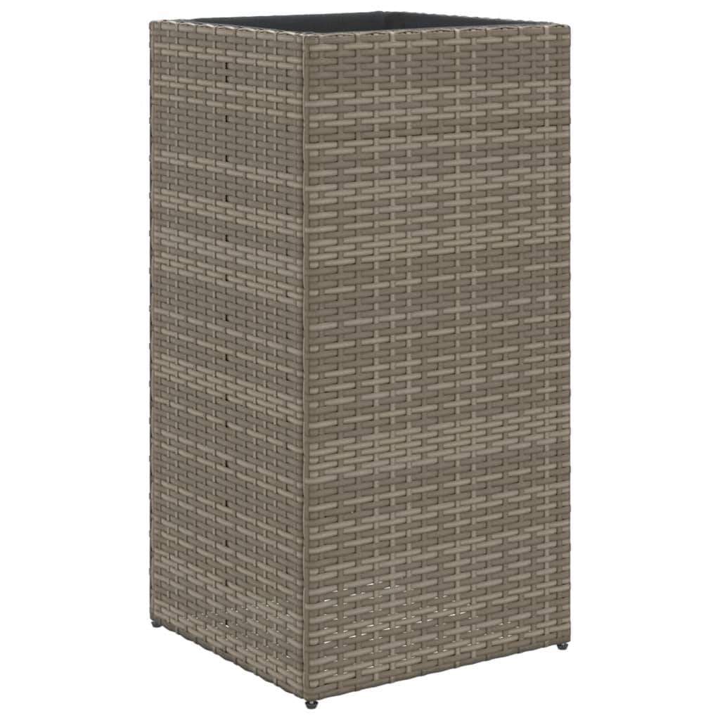 vidaXL Pflanzkübel Grau 40x40x80 cm Poly Rattan