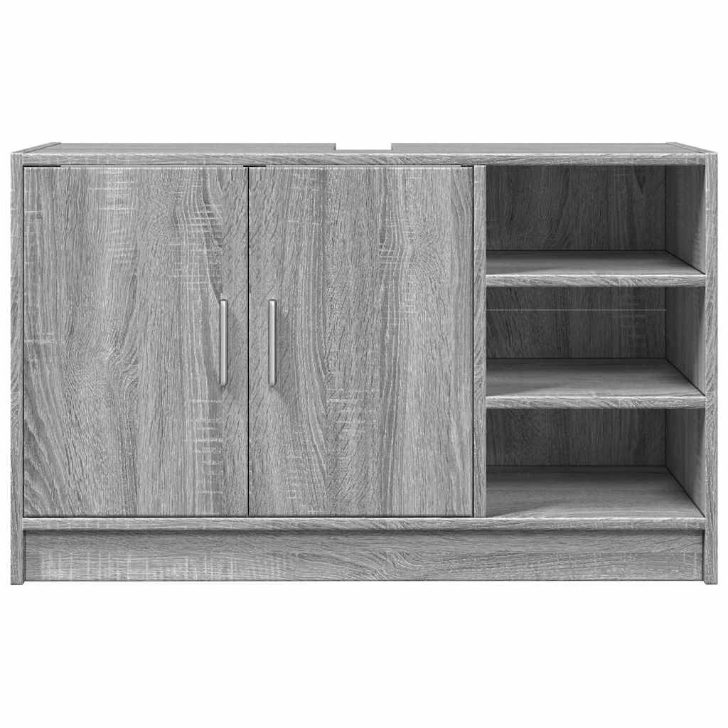 vidaXL Waschbeckenunterschrank Grau Sonoma 90x29x55 cm Holzwerkstoff