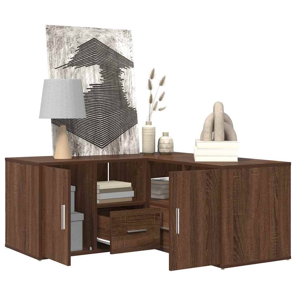 vidaXL Eckregal Braun Eichen-Optik 160x40x45 cm Holzwerkstoff