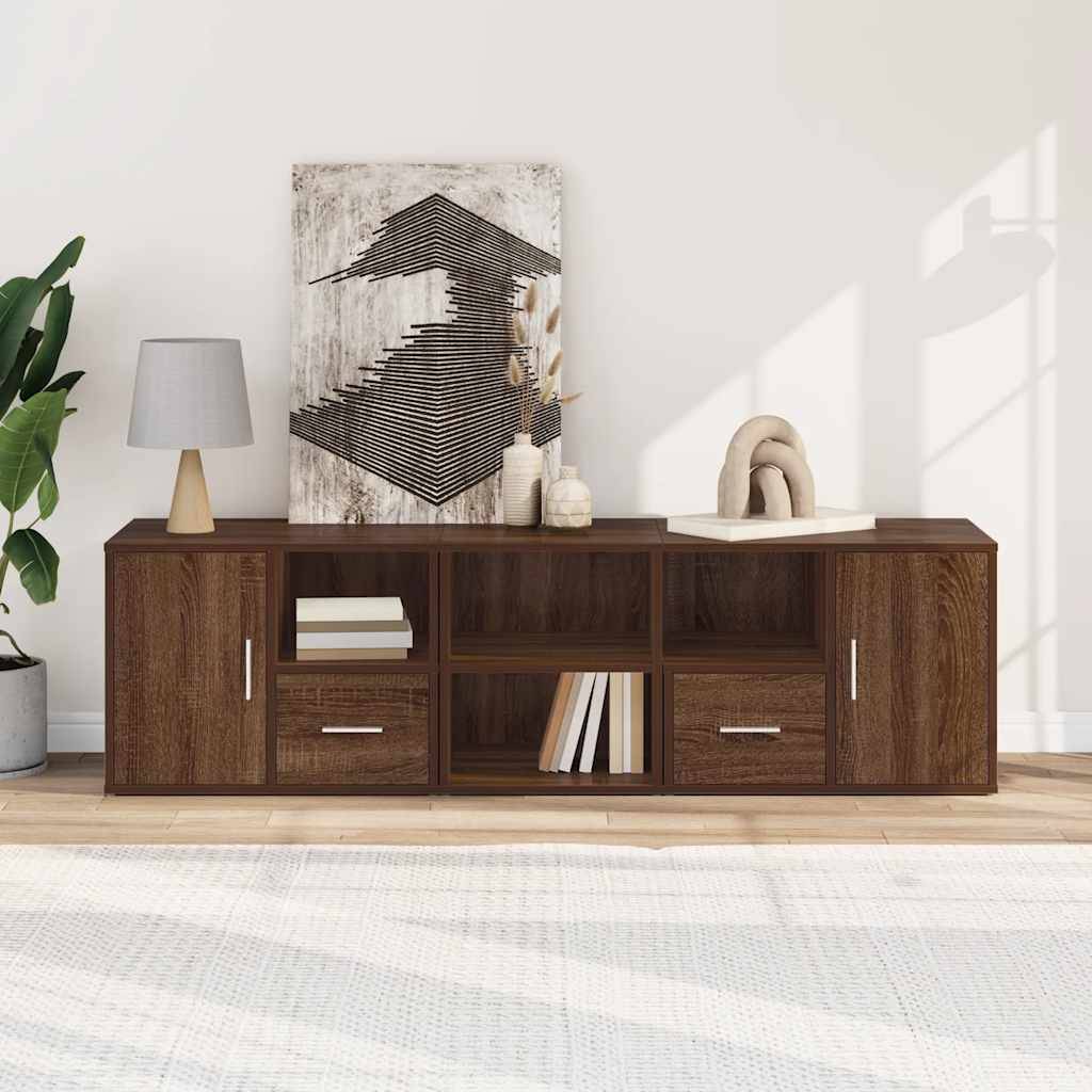 vidaXL Eckregal Braun Eichen-Optik 160x40x45 cm Holzwerkstoff