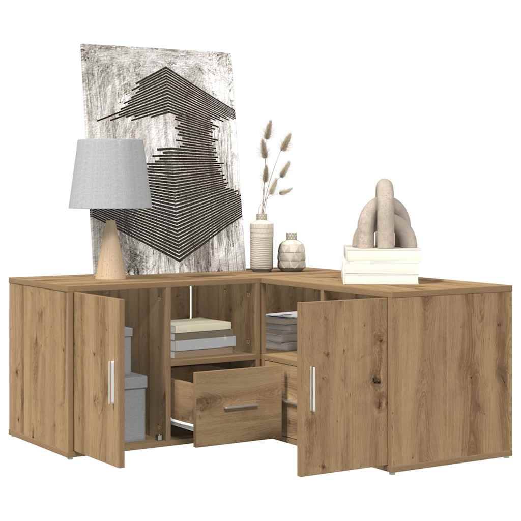 vidaXL Eckregal Artisan-Eichen-Optik 160x40x45 cm Holzwerkstoff