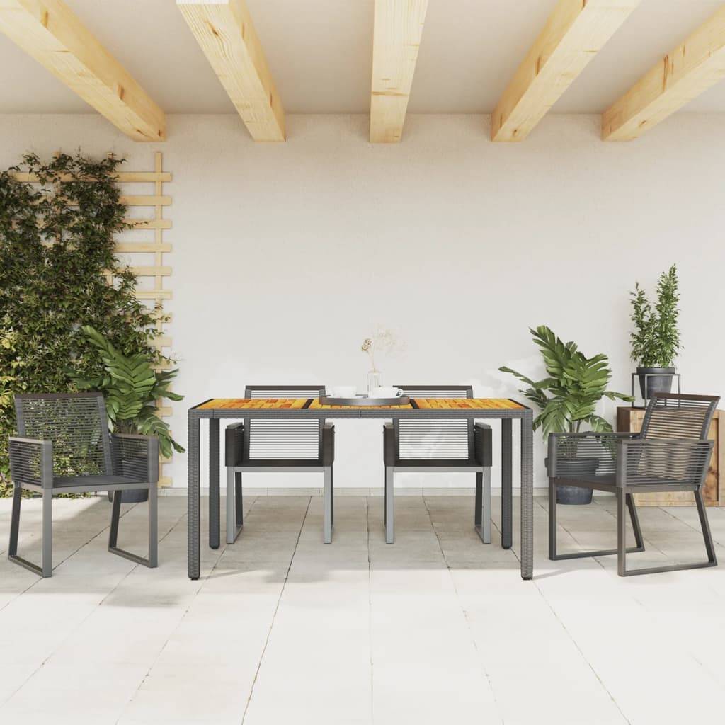 vidaXL Gartenstühle 4 Stk. Schwarz Poly Rattan
