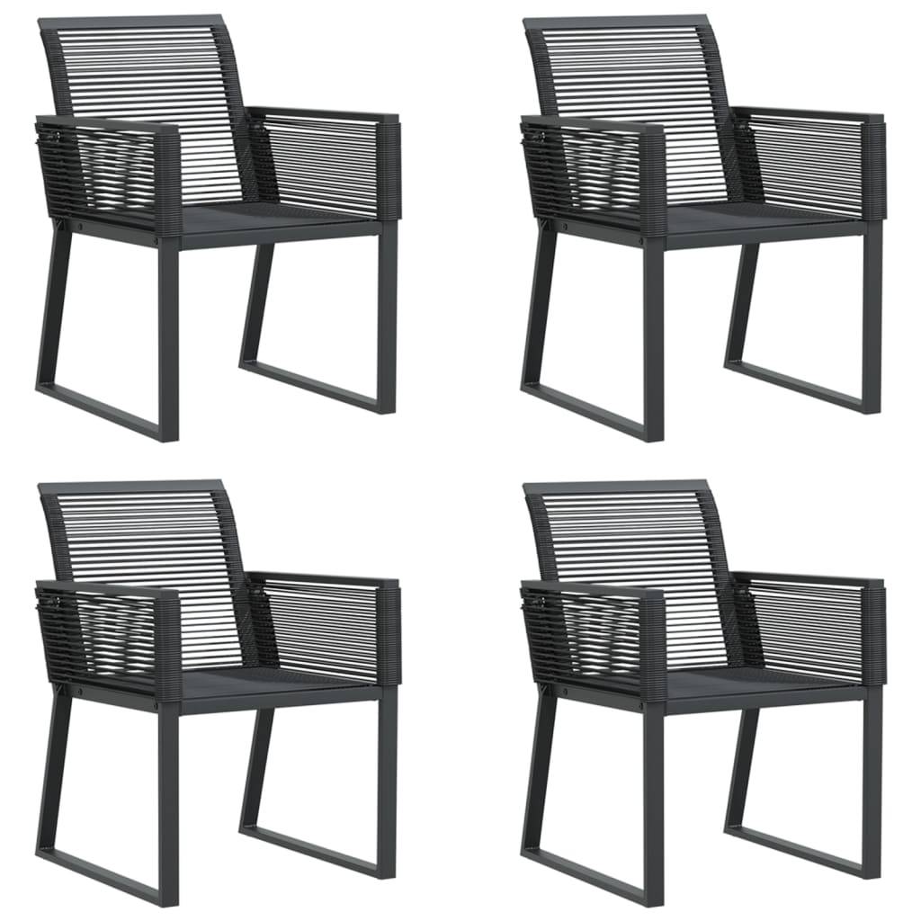 vidaXL Gartenstühle 4 Stk. Schwarz Poly Rattan