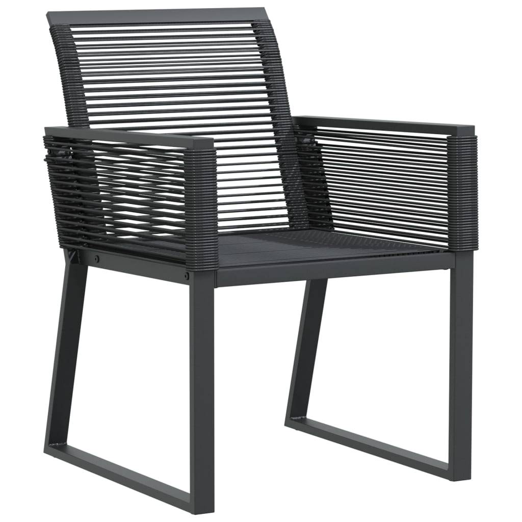 vidaXL Gartenstühle 2 Stk. Schwarz Poly Rattan