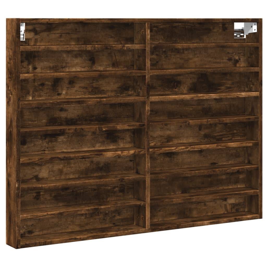vidaXL Vitrinenschrank Räuchereiche 100x8,5x75 cm Holzwerkstoff