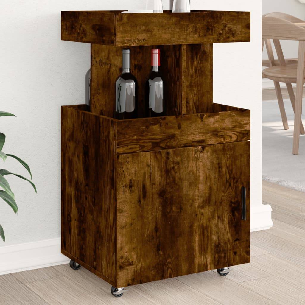 vidaXL Barwagen Räuchereiche 50x41x89 cm Holzwerkstoff