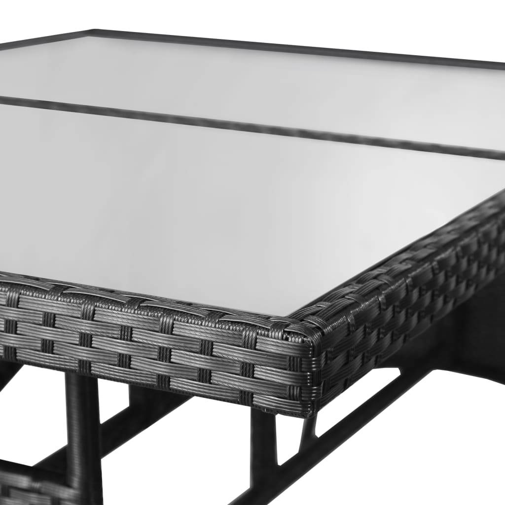 vidaXL Gartentisch Schwarz 140 x 80 x 74 cm Poly Rattan