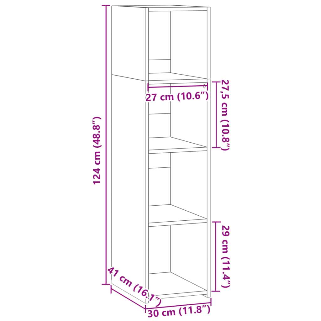vidaXL Highboard Betongrau 30x41x124 cm Holzwerkstoff