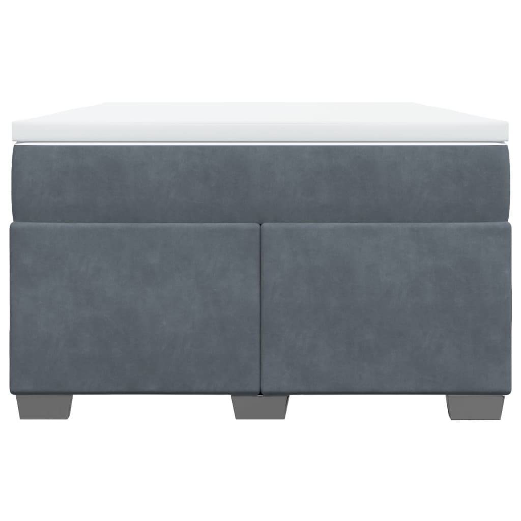 vidaXL Boxspringbett mit Matratze Dunkelgrau 120x190 cm Samt