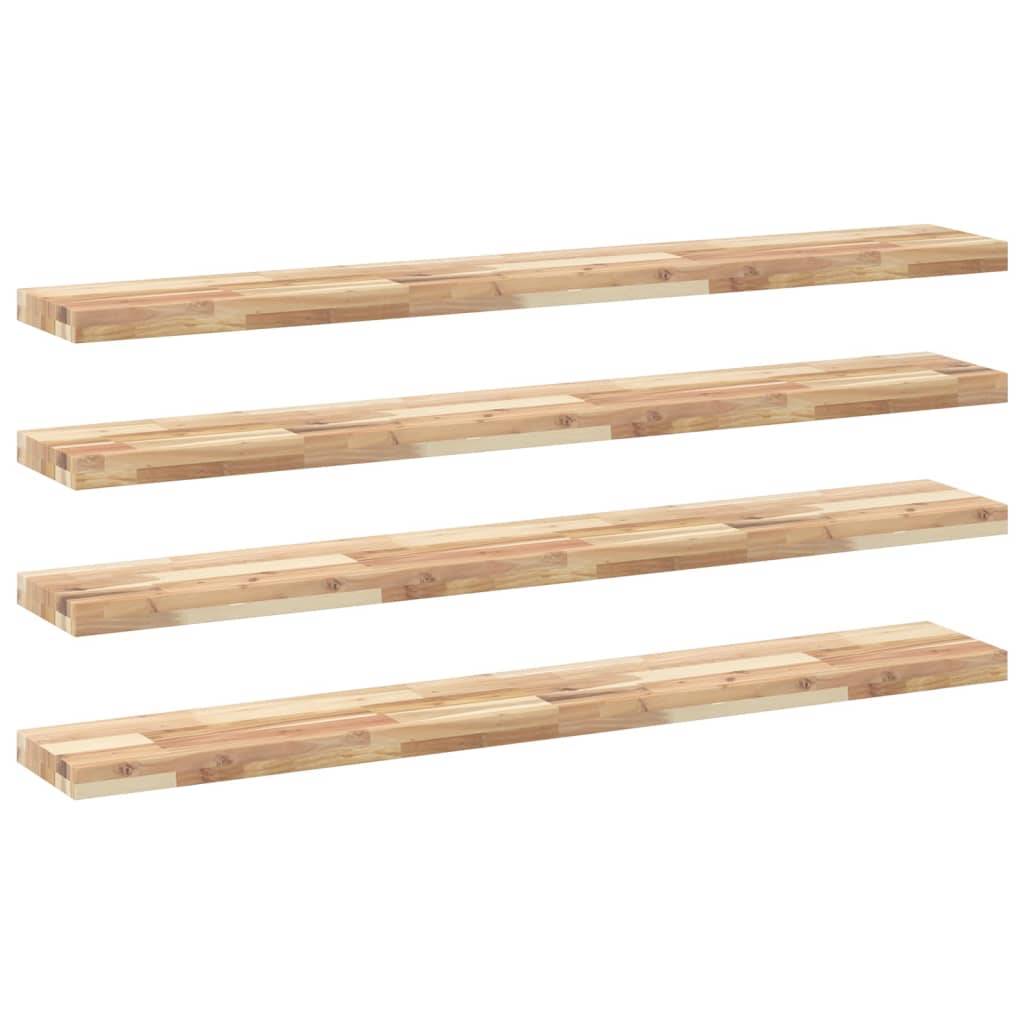 vidaXL Schweberegale 4 Stk. 120x20x4 cm Massivholz Akazie Unbehandelt