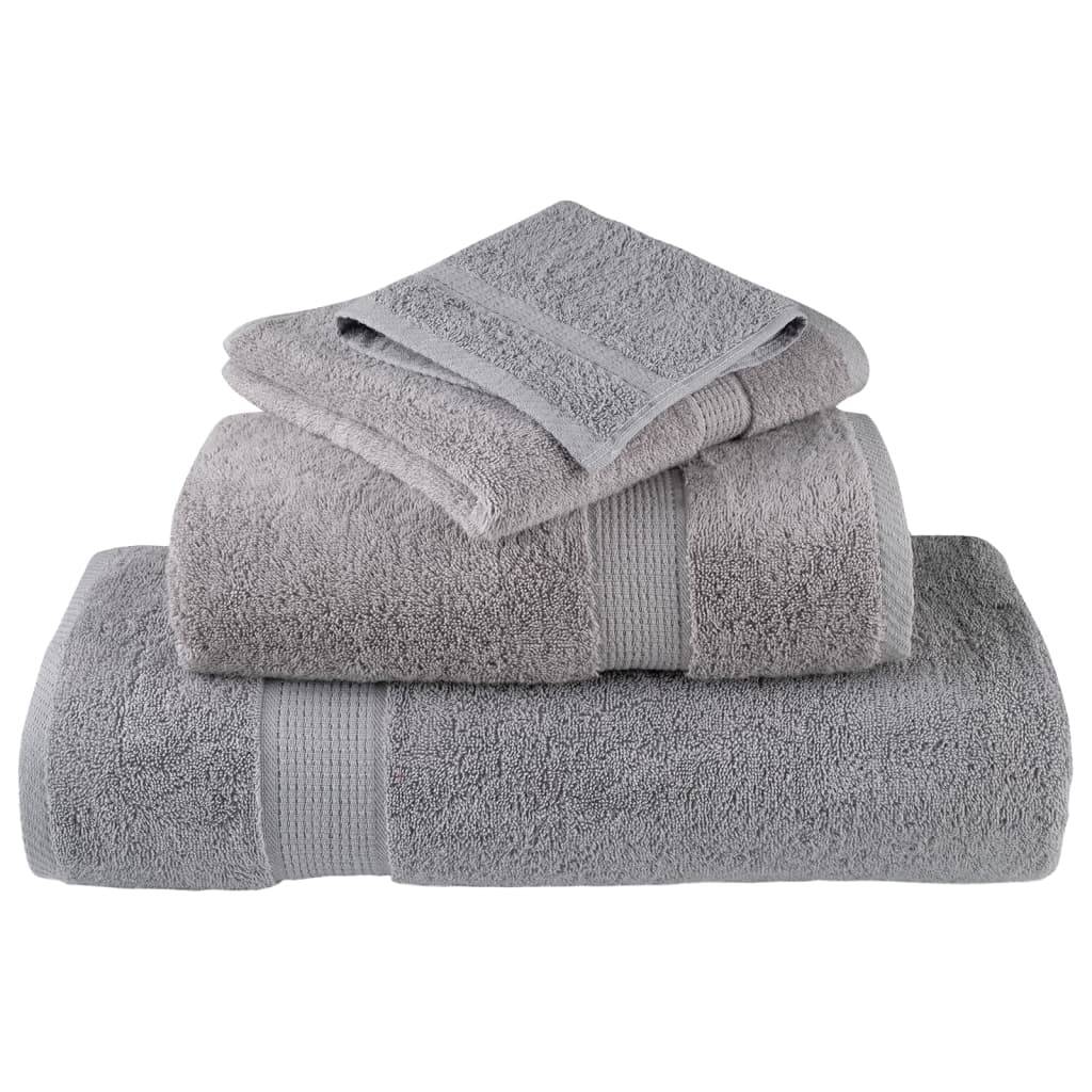 vidaXL Premium-Gästetücher SOLUND 4 Stk. Grau 30x50 cm 600 g/m²