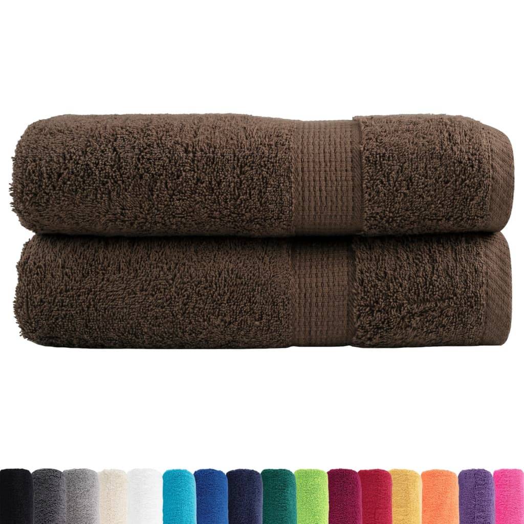 vidaXL Premium-Handtücher SOLUND 2 Stk. Braun 50x100 cm 600 g/m²