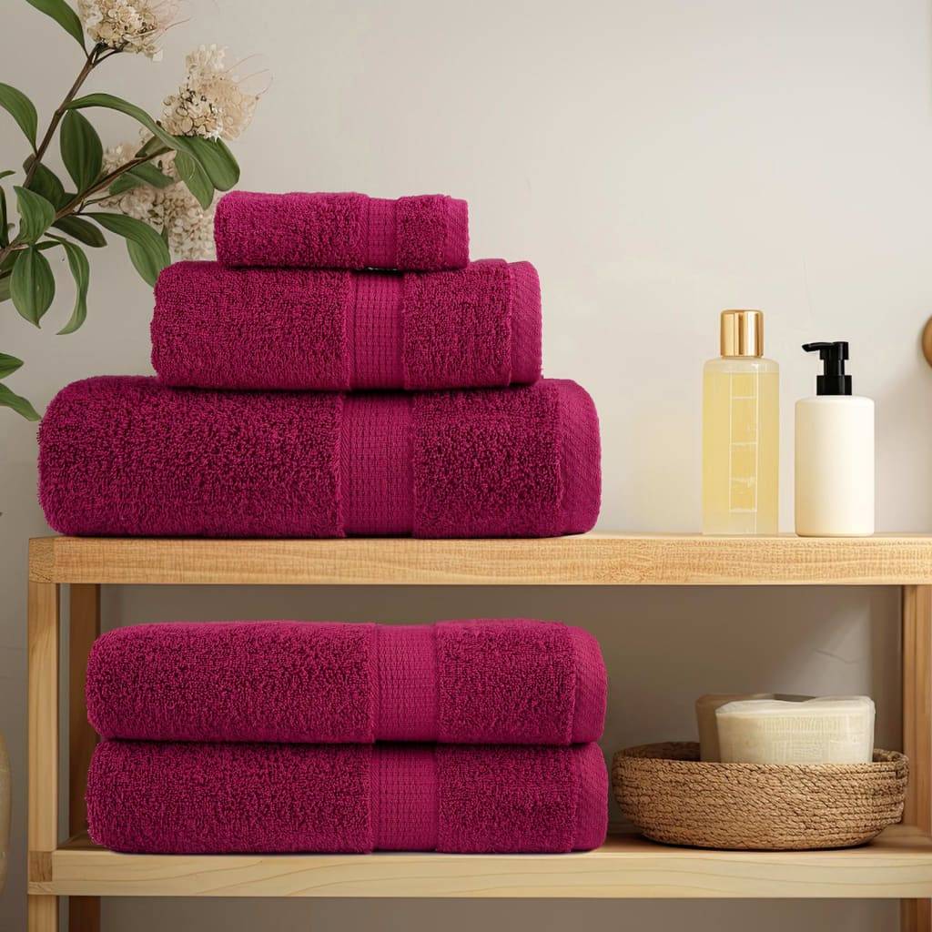 vidaXL Premium-Handtücher SOLUND 2 Stk. Bordeaux 50x100 cm 600 g/m²