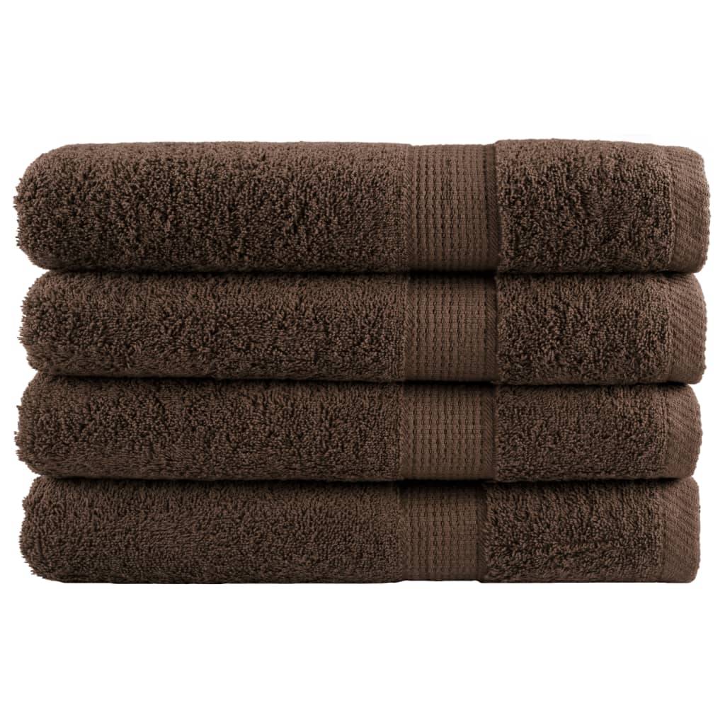 vidaXL Premium-Handtücher SOLUND 4 Stk. Braun 100x200 cm 600 g/m²