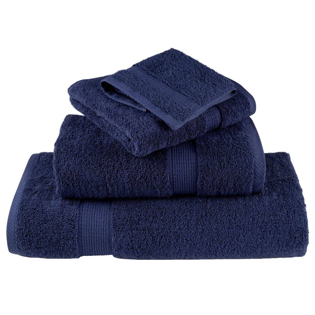 vidaXL Premium-Gästetücher SOLUND 2 Stk. Marineblau 30x50 cm 600 g/m²