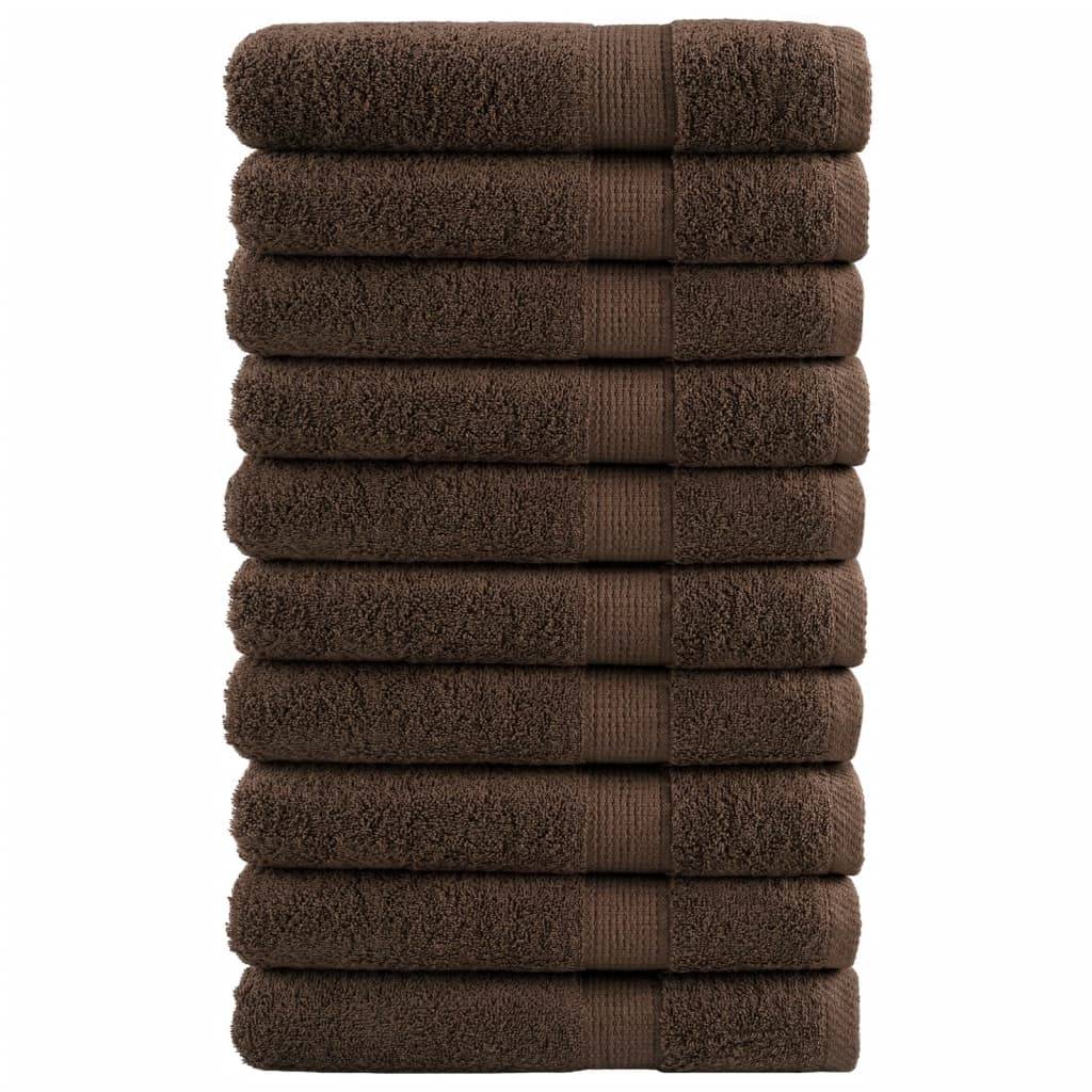vidaXL Premium-Saunatücher SOLUND 10 Stk Braun 80x200 cm 600 g/m²